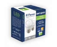 Светодиодная лампа Feron LB-745 6W E27 4000K 2шт/уп