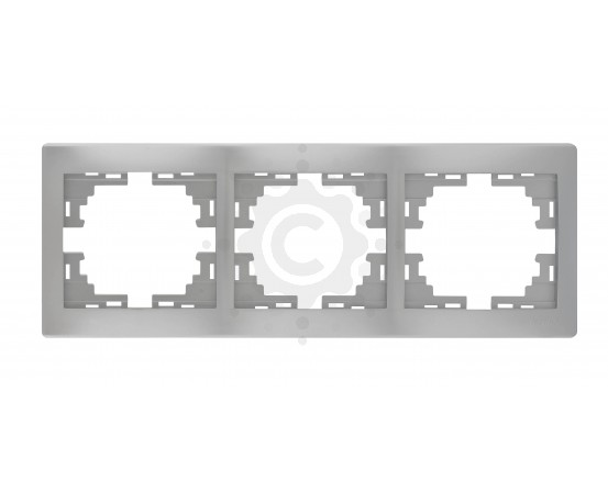Рамка 3-ая горизонтальная Lezard серия Mira металлик серый 701-1000-148