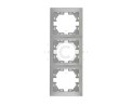 Рамка 3-ая вертикальная Lezard серия Mira металлик серый 701-1000-153