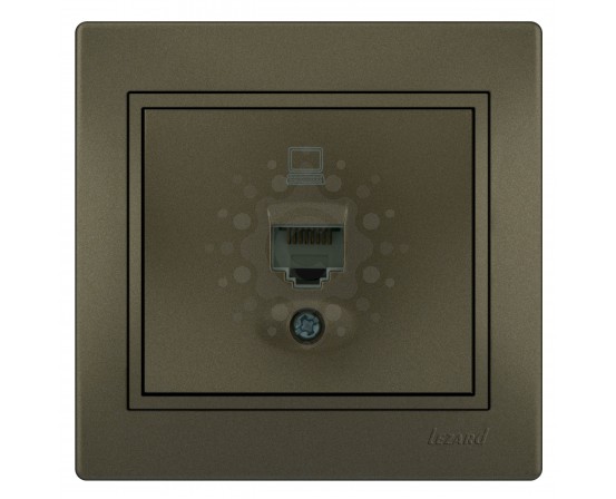 Розетка компьютерная Lezard серия Mira светло-коричневый перламутр 701-3131-139