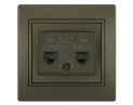 Розетка компьютерная Lezard серия Mira светло-коричневый перламутр 701-3131-141