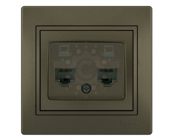 Розетка компьютерная Lezard серия Mira светло-коричневый перламутр 701-3131-141
