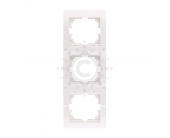 Рамка 3-ая вертикальная Lezard серия Deriy белый 702-0200-153