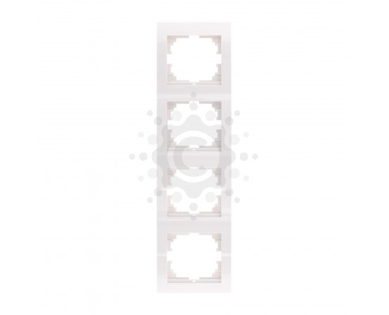 Рамка 4-ая вертикальная Lezard серия Deriy белый 702-0200-154