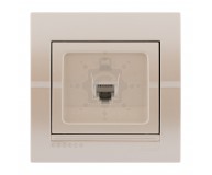 Розетка компьютерная Lezard серия Deriy жемчужно-белый перламутр