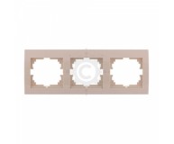 Рамка 3-ая горизонтальная Lezard серия Deriy жемчужно-белый перламутр