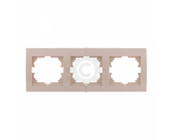 Рамка 3-ая горизонтальная Lezard серия Deriy жемчужно-белый перламутр 702-3000-148