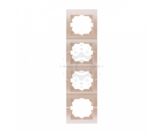Рамка 4-ая вертикальная Lezard серия Deriy жемчужно-белый перламутр 702-3000-154
