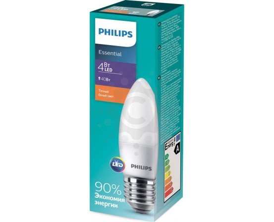 Світлодіодна лампа Philips Essential 4W Е27 2700K 929001886307 фото 1