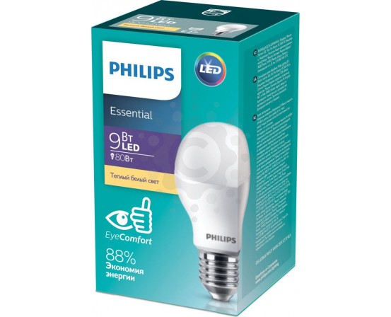 Светодиодная лампа Philips Essential 9W Е27 3000K (Распродажа) 929001899887 фото 1