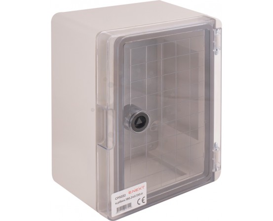 Шкаф ударопрочный из АБС-пластика E.NEXT e.plbox.180.240.130.tr, 180х240х130мм, IP65 с прозрачными дверцами CP5032 фото 1