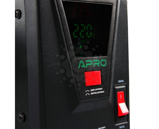 Стабілізатор напруги релейний AVR-1000, 800Вт APRO 852010 фото 3