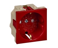 Модульна розетка Schneider Electric із заземленням і захисними заслінками червона