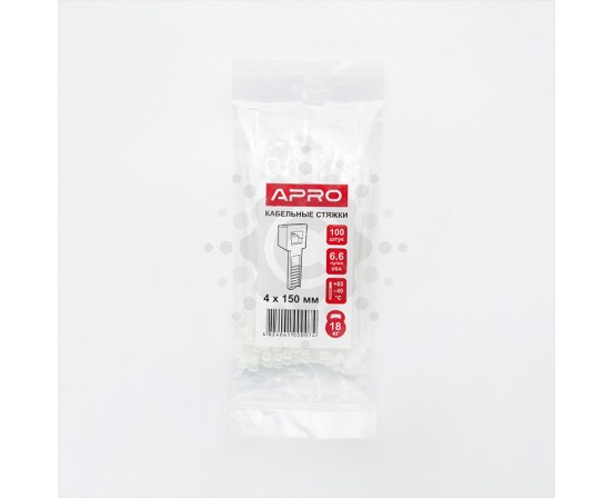 Хомут пластиковый 9x900 белый (100 шт.) (универсальный) APRO CT-W9900 фото 1