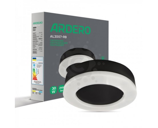 Світлодіодний світильник Ardero AL3007-RB 30W 5000К IP65 чорний 8067