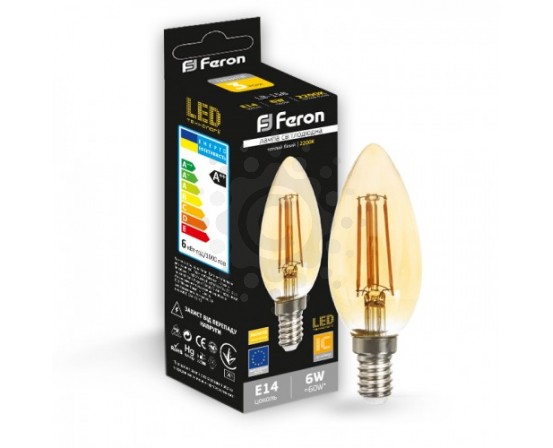Светодиодная лампа Feron LB-158 золото 6W E14 2200K 5625 фото 1