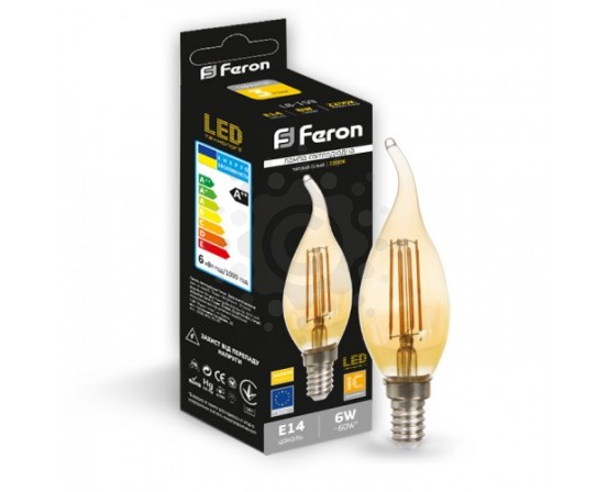Світлодіодна лампа Feron LB-159 золото 6W E14 2200K 5626 фото 1