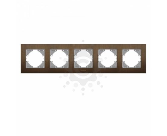 Рамка шоколадний алюміній на 5 місць горизонтальна VIDEX BINERA VF-BNFRA5H-CH фото 2