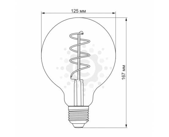 LED лампа VIDEX Filament G125FASD 5W E27 2200K дімерна бронза VL-G125FASD-05272 фото 2