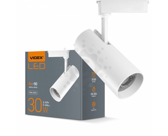 LED світильник трековий VIDEX 30W 4100K білий VL-TR04-304W