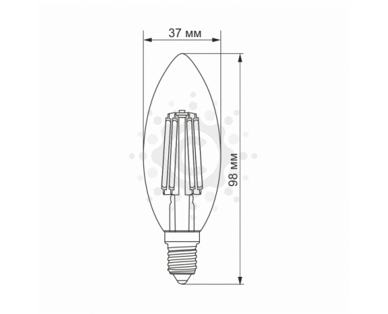 LED лампа VIDEX Filament C37F 6W E14 3000K VL-C37F-06143 фото 2