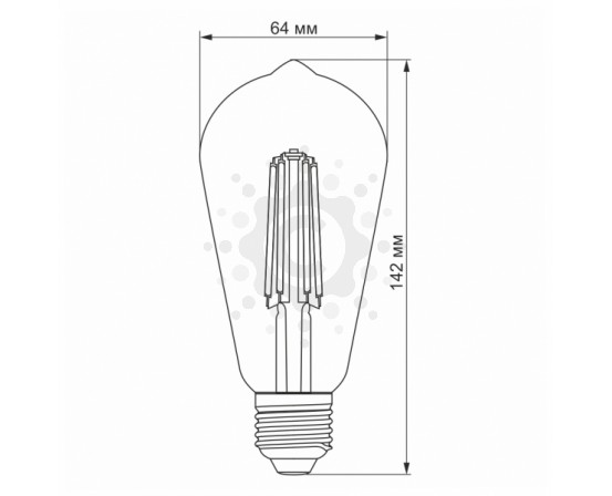 LED лампа VIDEX Filament ST64FA 10W E27 2200K бронза VL-ST64FA-10272 фото 1