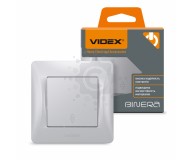 Вимикач одноклавішний прохідний срібний шовк VIDEX BINERA