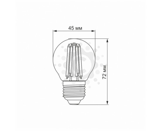 LED лампа VIDEX Filament G45F 6W E27 3000K VL-G45F-06273 фото 2