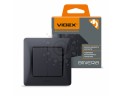 Вимикач двоклавішний чорний графіт VIDEX BINERA VF-BNSW2-BG