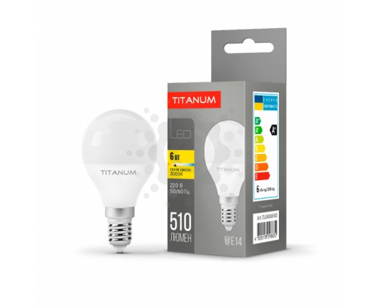 LED лампа TITANUM G45 6W E14 3000K TLG4506143