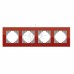 Рамка червоне скло на 4 місця горизонтальна VIDEX BINERA VF-BNFRG4H-RD фото 2