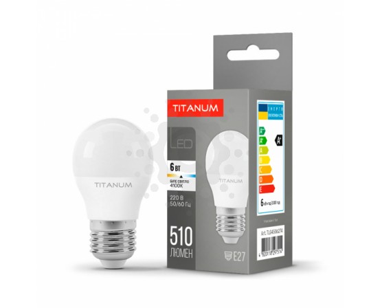 LED лампа TITANUM G45 6W E27 4100K TLG4506274