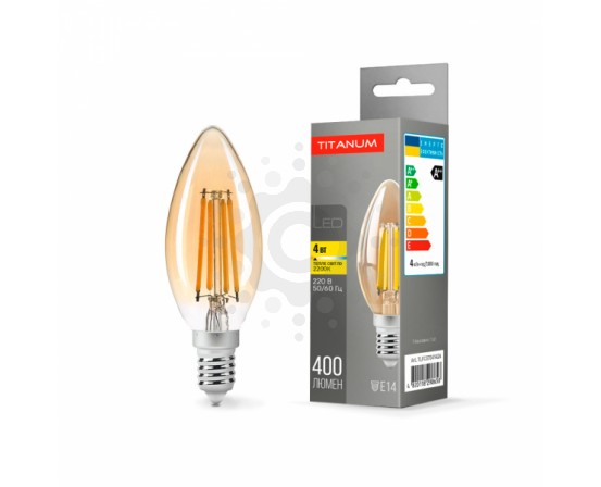 LED лампа TITANUM  Filament C37 4W E14 2200K бронза TLFC3704142A