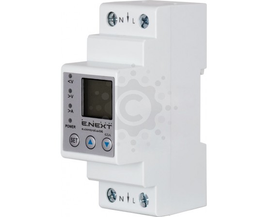 Счетчик однофазный E.NEXT e.control.w06 электронный с функцией защиты и контроля напряжения и тока i0310033