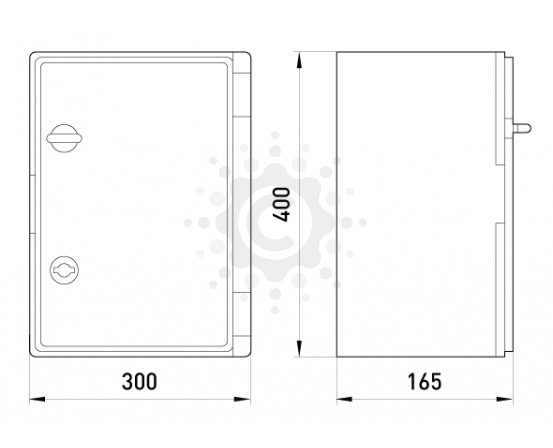 Шкаф ударопрочный из АБС-пластика E.NEXT  e.plbox.300.400.165.tr, 300х400х165мм, IP65 с прозрачной дверцей CP5013 фото 1