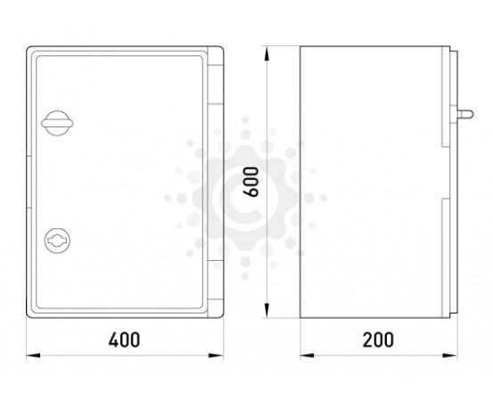 Шкаф ударопрочный из АБС-пластика E.NEXT  e.plbox.400.600.200.tr, 400х600х200мм, IP65 с прозрачной дверцей CP5015 фото 1
