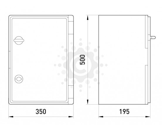 Шкаф ударопрочный из АБС-пластика E.NEXT  e.plbox.350.500.195.tr, 350х500х195мм, IP65 с прозрачной дверцей CP5017 фото 1