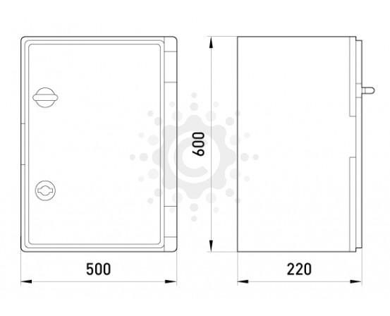 Шкаф ударопрочный из АБС-пластика E.NEXT  e.plbox.500.600.220.tr, 500х600х220мм, IP65 с прозрачной дверцей CP5018 фото 1