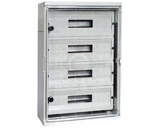 Шкаф ударопрочный из АБС-пластика E.NEXT  e.plbox.210.280.130.8m.tr, 210х280х130мм, IP65 с прозрачной дверцей и панелью под 8 модулей CP5111