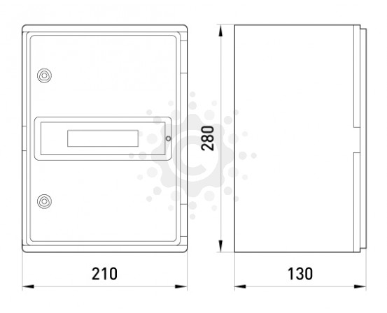 Шкаф ударопрочный из АБС-пластика E.NEXT  e.plbox.210.280.130.8m.tr, 210х280х130мм, IP65 с прозрачной дверцей и панелью под 8 модулей CP5111 фото 1