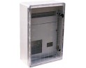 Шкаф ударопрочный из АБС-пластика E.NEXT  e.plbox.400.500.175.3f.6m.tr, 400х500х175мм, IP65 с прозрачной дверцей, панелью под 3 - фазный счетчик и 6 модулей CP5213