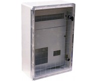 Шкаф ударопрочный из АБС-пластика E.NEXT  e.plbox.400.500.175.3f.6m.tr, 400х500х175мм, IP65 с прозрачной дверцей, панелью под 3 - фазный счетчик и 6 модулей