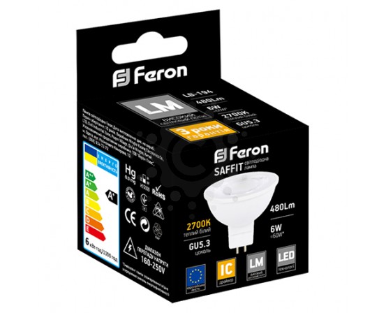 Світлодіодна лампа Feron LB-194 6W G5.3 2700K 5622 фото 3