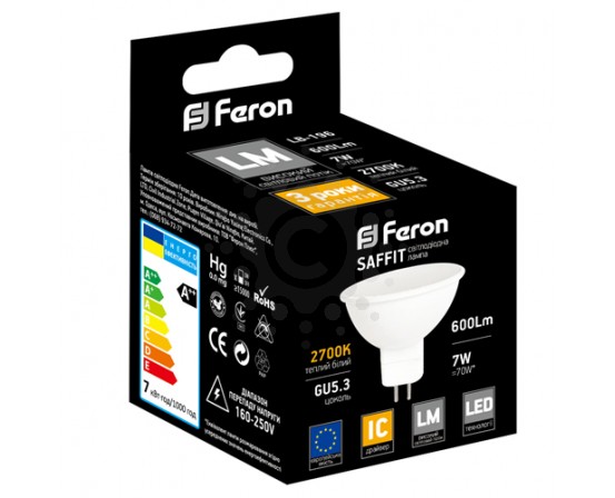 Світлодіодна лампа Feron LB-196 7W G5.3 2700K 5561 фото 1