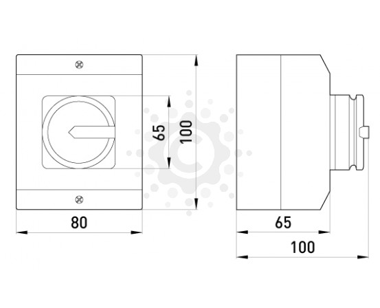 Пакетный переключатель в корпусе E.NEXT  e.industrial.sb.1-0.3.20, 3р, 20А (0-1) i0360001 фото 1
