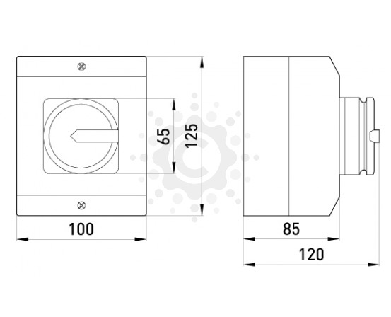 Пакетный переключатель в корпусе E.NEXT  e.industrial.sb.1-0.3.32, 3р, 32А (0-1) i0360002 фото 1