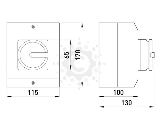Пакетный переключатель в корпусе E.NEXT  e.industrial.sb.1-0.4.63, 3p+N, 63А (0-1) i0360010 фото 1