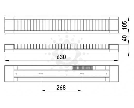 Светильник люминесцентный E.NEXT  с электронным балластом  e.lum.99003.1.20.grille, 1х20W, с россеивающей  решеткой l001066 фото 1