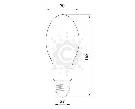 Лампа ртутная высокого давления E.NEXT  e.lamp.hpl.e27.80, Е27, 80 Вт l0460001 фото 1