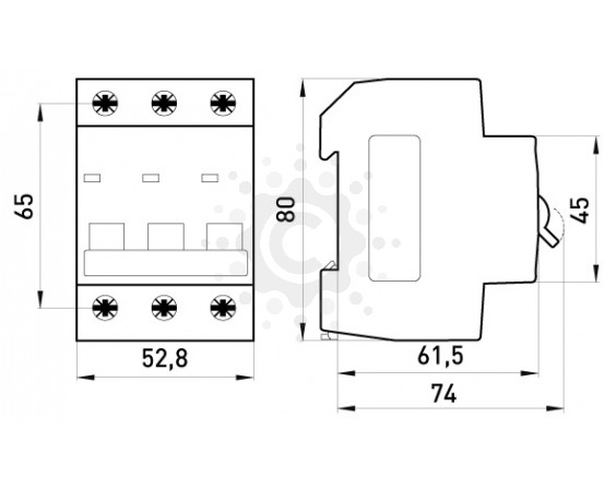 Модульный автоматический выключатель E.NEXT  e.mcb.pro.60.3.B 6 new, 3р, 6А, В, 6кА, new p041024 фото 1